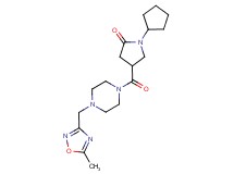 1-cyclopentyl-4-({4-[(5-methyl-1,2,4-oxadiazol-3-yl)methyl]-1-piperazinyl}carbonyl)-2-pyrrolidinone