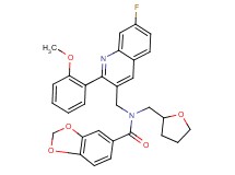 N-{[7-fluoro-2-(2-methoxyphenyl)-3-quinolinyl]methyl}-N-(tetrahydro-2-furanylmethyl)-1,3-benzodioxole-5-carboxamide