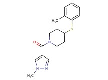 4-[(2-methylphenyl)thio]-1-[(1-methyl-1H-pyrazol-4-yl)carbonyl]piperidine