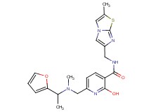 6-{[[1-(2-furyl)ethyl](methyl)amino]methyl}-2-hydroxy-N-[(2-methylimidazo[2,1-b][1,3]thiazol-6-yl)methyl]nicotinamide