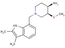 (3S*,4R*)-1-[(2,3-dimethyl-1H-indol-7-yl)methyl]-3-methoxypiperidin-4-amine