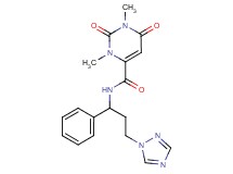 1,3-dimethyl-2,6-dioxo-N-[1-phenyl-3-(1H-1,2,4-triazol-1-yl)propyl]-1,2,3,6-tetrahydro-4-pyrimidinecarboxamide