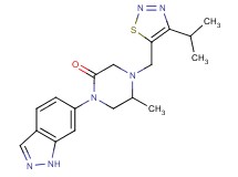 1-(1H-indazol-6-yl)-4-[(4-isopropyl-1,2,3-thiadiazol-5-yl)methyl]-5-methyl-2-piperazinone