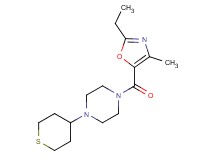 1-[(2-ethyl-4-methyl-1,3-oxazol-5-yl)carbonyl]-4-(tetrahydro-2H-thiopyran-4-yl)piperazine