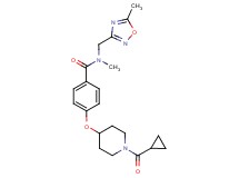 4-{[1-(cyclopropylcarbonyl)piperidin-4-yl]oxy}-N-methyl-N-[(5-methyl-1,2,4-oxadiazol-3-yl)methyl]benzamide
