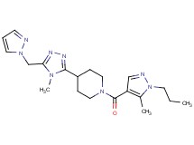 1-[(5-methyl-1-propyl-1H-pyrazol-4-yl)carbonyl]-4-[4-methyl-5-(1H-pyrazol-1-ylmethyl)-4H-1,2,4-triazol-3-yl]piperidine