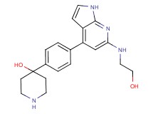4-(4-{6-[(2-hydroxyethyl)amino]-1H-pyrrolo[2,3-b]pyridin-4-yl}phenyl)piperidin-4-ol
