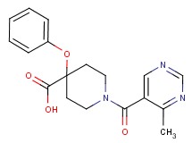 1-[(4-methylpyrimidin-5-yl)carbonyl]-4-phenoxypiperidine-4-carboxylic acid
