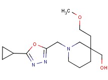 [1-[(5-cyclopropyl-1,3,4-oxadiazol-2-yl)methyl]-3-(2-methoxyethyl)-3-piperidinyl]methanol