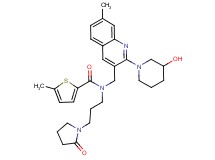 N-{[2-(3-hydroxy-1-piperidinyl)-7-methyl-3-quinolinyl]methyl}-5-methyl-N-[3-(2-oxo-1-pyrrolidinyl)propyl]-2-thiophenecarboxamide