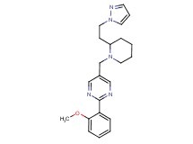 2-(2-methoxyphenyl)-5-({2-[2-(1H-pyrazol-1-yl)ethyl]piperidin-1-yl}methyl)pyrimidine
