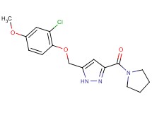 5-[(2-chloro-4-methoxyphenoxy)methyl]-3-(1-pyrrolidinylcarbonyl)-1H-pyrazole