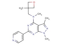 N,1,3-trimethyl-N-[(3-methyl-3-oxetanyl)methyl]-6-(4-pyridinyl)-1H-pyrazolo[3,4-d]pyrimidin-4-amine