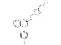 3-(4-chlorophenyl)-N-({3-[(methylthio)methyl]-1,2,4-oxadiazol-5-yl}methyl)-3-phenylpropanamide