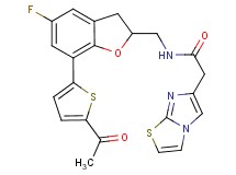 N-{[7-(5-acetyl-2-thienyl)-5-fluoro-2,3-dihydro-1-benzofuran-2-yl]methyl}-2-imidazo[2,1-b][1,3]thiazol-6-ylacetamide