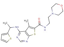 5-methyl-N-[2-(4-morpholinyl)ethyl]-4-{[1-(2-thienyl)ethyl]amino}thieno[2,3-d]pyrimidine-6-carboxamide