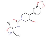 (3S*,4S*)-4-(1,3-benzodioxol-5-yl)-N-(3,5-dimethylisoxazol-4-yl)-3-hydroxypiperidine-1-carboxamide