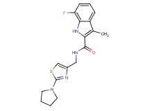 7-fluoro-3-methyl-N-[(2-pyrrolidin-1-yl-1,3-thiazol-4-yl)methyl]-1H-indole-2-carboxamide