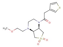 (4aR*,7aS*)-1-(2-methoxyethyl)-4-(3-thienylacetyl)octahydrothieno[3,4-b]pyrazine 6,6-dioxide