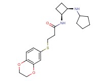 N-[(1S*,2R*)-2-(cyclopentylamino)cyclobutyl]-3-(2,3-dihydro-1,4-benzodioxin-6-ylthio)propanamide