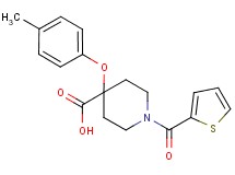 4-(4-methylphenoxy)-1-(2-thienylcarbonyl)piperidine-4-carboxylic acid