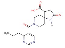 2-oxo-8-[(4-propyl-5-pyrimidinyl)carbonyl]-1,8-diazaspiro[4.5]decane-4-carboxylic acid