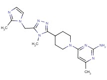 4-methyl-6-(4-{4-methyl-5-[(2-methyl-1H-imidazol-1-yl)methyl]-4H-1,2,4-triazol-3-yl}piperidin-1-yl)pyrimidin-2-amine