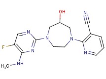 2-{4-[5-fluoro-4-(methylamino)pyrimidin-2-yl]-6-hydroxy-1,4-diazepan-1-yl}nicotinonitrile