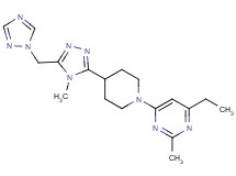 4-ethyl-2-methyl-6-{4-[4-methyl-5-(1H-1,2,4-triazol-1-ylmethyl)-4H-1,2,4-triazol-3-yl]piperidin-1-yl}pyrimidine