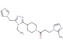 4-[4-ethyl-5-(1H-imidazol-1-ylmethyl)-4H-1,2,4-triazol-3-yl]-1-[3-(2-methyl-1H-imidazol-1-yl)propanoyl]piperidine