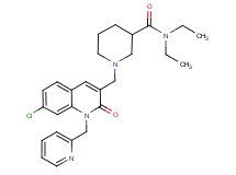 1-{[7-chloro-2-oxo-1-(2-pyridinylmethyl)-1,2-dihydro-3-quinolinyl]methyl}-N,N-diethyl-3-piperidinecarboxamide