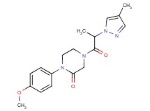 1-(4-methoxyphenyl)-4-[2-(4-methyl-1H-pyrazol-1-yl)propanoyl]-2-piperazinone