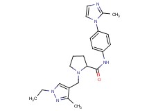 1-[(1-ethyl-3-methyl-1H-pyrazol-4-yl)methyl]-N-[4-(2-methyl-1H-imidazol-1-yl)phenyl]prolinamide