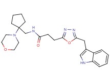 3-[5-(1H-indol-3-ylmethyl)-1,3,4-oxadiazol-2-yl]-N-{[1-(4-morpholinyl)cyclopentyl]methyl}propanamide