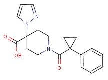 1-[(1-phenylcyclopropyl)carbonyl]-4-(1H-pyrazol-1-yl)piperidine-4-carboxylic acid