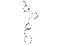 1-[(5-{[2-(3-methyl-1H-1,2,4-triazol-5-yl)pyrrolidin-1-yl]methyl}-3-thienyl)methyl]piperidine