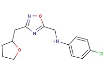 (4-chlorophenyl){[3-(tetrahydro-2-furanylmethyl)-1,2,4-oxadiazol-5-yl]methyl}amine