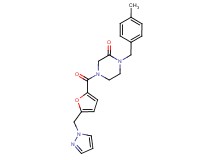 1-(4-methylbenzyl)-4-[5-(1H-pyrazol-1-ylmethyl)-2-furoyl]-2-piperazinone