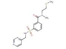 N-methyl-N-[2-(methylthio)ethyl]-3-{[(pyrimidin-4-ylmethyl)amino]sulfonyl}benzamide