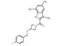 2-({3-[(4-fluorobenzyl)oxy]-1-azetidinyl}carbonyl)-3,5,7-trimethyl-1H-indole