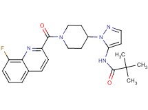 N-(1-{1-[(8-fluoro-2-quinolinyl)carbonyl]-4-piperidinyl}-1H-pyrazol-5-yl)-2,2-dimethylpropanamide