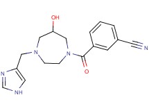 3-{[6-hydroxy-4-(1H-imidazol-4-ylmethyl)-1,4-diazepan-1-yl]carbonyl}benzonitrile