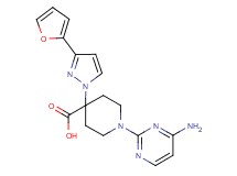1-(4-aminopyrimidin-2-yl)-4-[3-(2-furyl)-1H-pyrazol-1-yl]piperidine-4-carboxylic acid