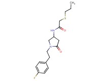 N-{1-[2-(4-fluorophenyl)ethyl]-5-oxopyrrolidin-3-yl}-2-(propylthio)acetamide