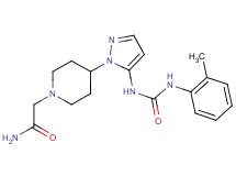 2-{4-[5-({[(2-methylphenyl)amino]carbonyl}amino)-1H-pyrazol-1-yl]piperidin-1-yl}acetamide