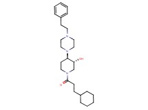 (3R*,4R*)-1-(3-cyclohexylpropanoyl)-4-[4-(2-phenylethyl)-1-piperazinyl]-3-piperidinol