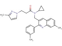 N-cyclopropyl-N-{[7-methyl-2-(3-methylphenyl)-3-quinolinyl]methyl}-3-(3-methyl-1H-pyrazol-1-yl)propanamide