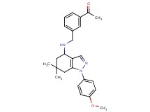 1-[3-({[1-(4-methoxyphenyl)-6,6-dimethyl-4,5,6,7-tetrahydro-1H-indazol-4-yl]amino}methyl)phenyl]ethanone