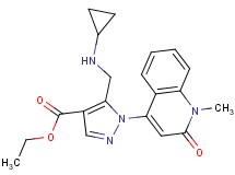 ethyl 5-[(cyclopropylamino)methyl]-1-(1-methyl-2-oxo-1,2-dihydro-4-quinolinyl)-1H-pyrazole-4-carboxylate