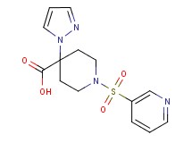 4-(1H-pyrazol-1-yl)-1-(pyridin-3-ylsulfonyl)piperidine-4-carboxylic acid